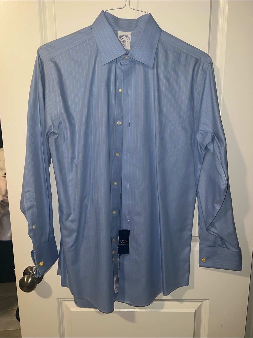 Brooks Brothers Light Blue Pinstripe Dress Shirt